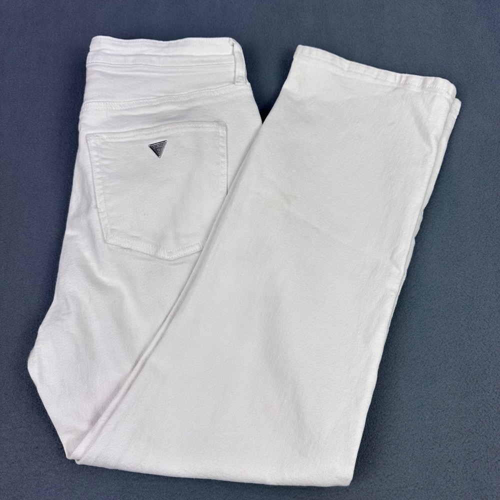 Guess Ultra High Rise Straight Leg Jeans White Size 30 QBYA08D4S50